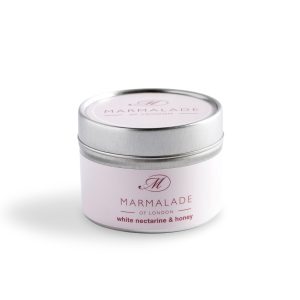 White Nectarine and Honey Small Candle Tin